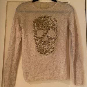 ZADIG & VOLTAIRE Miss Bis Embellished Skull Top